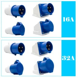 IP44 Industrial Socket 3 PIN Waterproof Connector 16A 32A Socket Industrial Male Female Electric Plug 240V Wall Mount Plug 1pcs