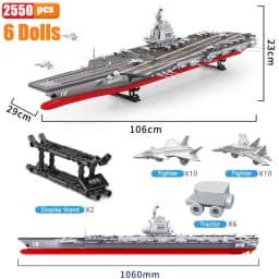 SEMBO Shandong Aircrafted Carrier Modular Building Blocks Military Navy Battleship Model Bricks WW2 Soldiers Toys For Kid Gift