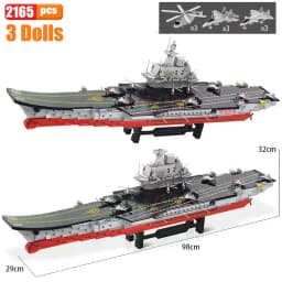 SEMBO Shandong Aircrafted Carrier Modular Building Blocks Military Navy Battleship Model Bricks WW2 Soldiers Toys For Kid Gift