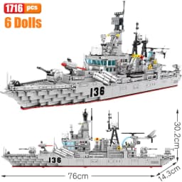 SEMBO Shandong Aircrafted Carrier Modular Building Blocks Military Navy Battleship Model Bricks WW2 Soldiers Toys For Kid Gift