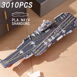 SEMBO Shandong Aircrafted Carrier Modular Building Blocks Military Navy Battleship Model Bricks WW2 Soldiers Toys For Kid Gift