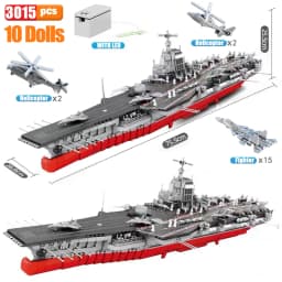 SEMBO Shandong Aircrafted Carrier Modular Building Blocks Military Navy Battleship Model Bricks WW2 Soldiers Toys For Kid Gift
