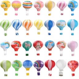 16inch 40cm Hanging Paper Lanterns Rainbow Hot Air Balloon Paper Lantern Chinese Party Ball Lamp Decor Birthday Wedding Supplies