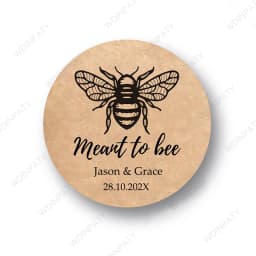 Personalized Meant To Bee Labels Honey Wedding Favors Stickers Custom Text Marriage Labels Glossy/Kraft Paper
