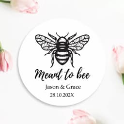 Personalized Meant To Bee Labels Honey Wedding Favors Stickers Custom Text Marriage Labels Glossy/Kraft Paper