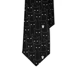 New 8cm Wide Black Tie Men's Cute Fun Kitten Dark Style Neckties Hip-Hop Street Shirt Accessories Casual Business Wedding Party