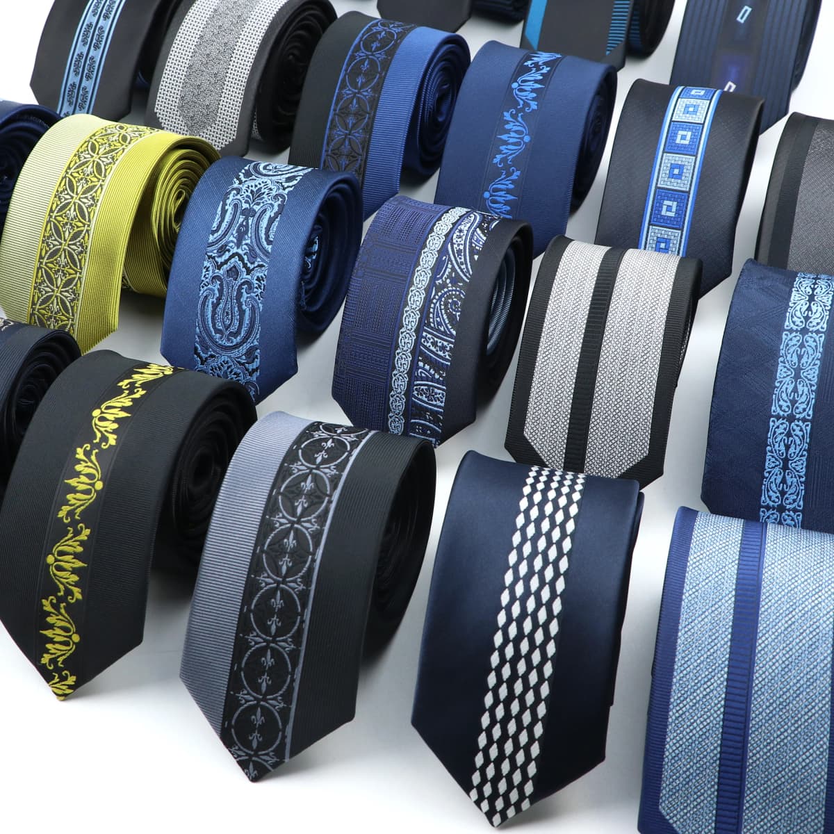 New Mens Luxury Neck Tie Fashion Jacquard Woven Skinny Slim 6cm Black Blue Floral Paisley Necktie Banquet Party Shirt Gift