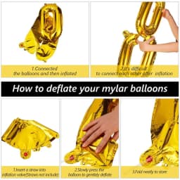 30Pcs 16inch Gold Chain Balloons Inflatable Golden Chain Foil Balloon For 80s 90s Party Decor Disco Ball Hip Hop Weddings Decors
