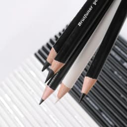 Brutfuner 12Pc White & Black Colored Pencils Professional Oil Color Pencil Drawing Pencil Set Sketch School Student Art Supplies