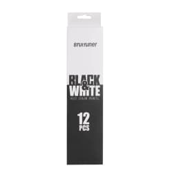 Brutfuner 12Pc White & Black Colored Pencils Professional Oil Color Pencil Drawing Pencil Set Sketch School Student Art Supplies