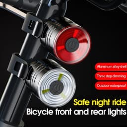 New Bike MTB Light Buttonbattery Chargeable Cycling Helmet Headlight Waterproof Bicycle Headlight Rear Taillight Lamp Flashlight
