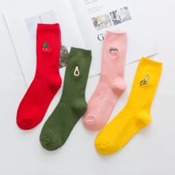 Socks Candy Color Woman's Colorful Pink Red Green Yellow Sock Womens Girls Fruit Socks Apple Banana Cherry Socks Wholesale Sox