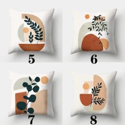 Art Plant Pillowcase 45cmX45cm Square Sofa Pillow Cover Abstract Cushion