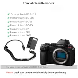 PD Type-C DMW-BLK22 Dummy Battery DMW-DCC17 Power Adapter for Panasonic Lumix S5 DC-S5 DC-S5K LUMIX GH6 Camera