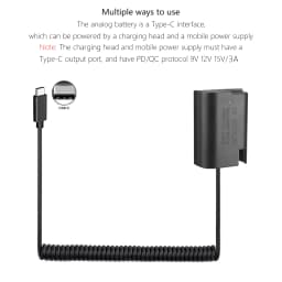 PD Type-C DMW-BLK22 Dummy Battery DMW-DCC17 Power Adapter for Panasonic Lumix S5 DC-S5 DC-S5K LUMIX GH6 Camera
