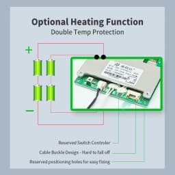 JBD BMS 4S 12V For Lifepo4 Battery 50A 60A 80A 100A 120A With Drop Protection Optional Heating and Series Connection Lifepo4 BMS