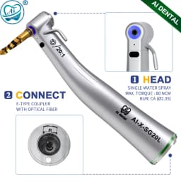 AI-X-SG20L Dental Implant Low Speed Contra Angle 20:1 Outer Water Spray Handpiece Supply for CA Burs