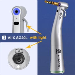 AI-X-SG20L Dental Implant Low Speed Contra Angle 20:1 Outer Water Spray Handpiece Supply for CA Burs