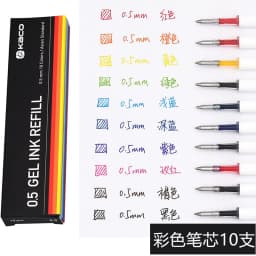 Kaco 6Colors Gel Pen Kawaii 0.5MM Black Ink Refill Ballpoint Stylo Press Rollerball ручка School Office Stationery Caneta