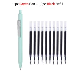Kaco 6Colors Gel Pen Kawaii 0.5MM Black Ink Refill Ballpoint Stylo Press Rollerball ручка School Office Stationery Caneta