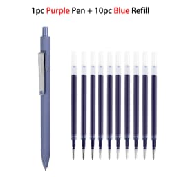 Kaco 6Colors Gel Pen Kawaii 0.5MM Black Ink Refill Ballpoint Stylo Press Rollerball ручка School Office Stationery Caneta