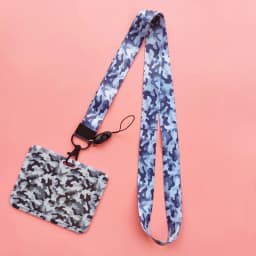 Fashion Men's Camouflage Card Case Lanyard ID Badge Holder Bus Card Cover Door Card Credit Card Holders Neck Strap