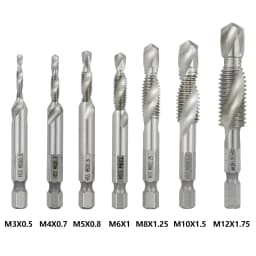 XCAN Hex Shank Metric Tap Compound Tap and Drill Spiral Flute HSS Thread Screw Tap Threading Tool M3 M4 M5 M6 M8 M10 M12