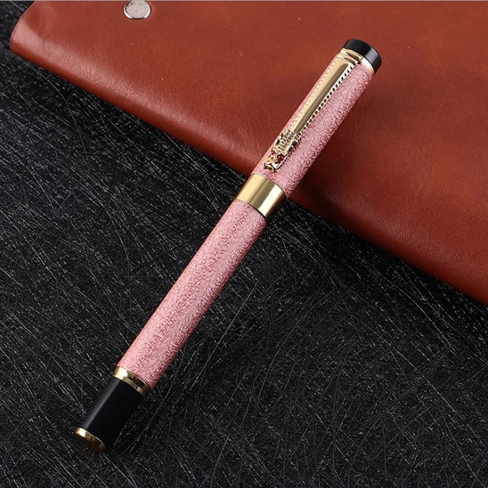 New Luxury Pen High Quality Frosted Golden Dragon Business Office Fountain Pen Student School Stationery Supplies Ink Pens