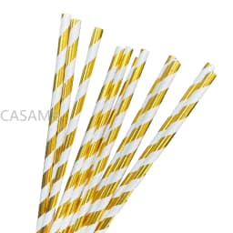 Paper Straws Garden Flower Foil Gold Disposable Drinking for Birthday Wedding Deco Christmas Party Restaurant Event Supplies