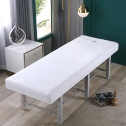 Beauty Salon High Elastic Solid Bed Cover Massage SPA Treatment Elastic Full Cover Rubber Band Fitted Bed Sheet with Hole
