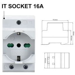 EU Din Rail Mount AC Power Modular Socket 16A 2/3/4 Pin 25A US UK Italy France 35mm 250V AC30 Connector
