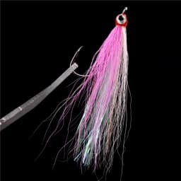 10/20/30PCS Bucktail Teasers fishing hook 3D eyes Flash line fly tying for Flounder jig hook hi/lo rig for Salmon fishing tackle