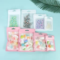 50Pcs Matte Zip lock Plastic Bag Aluminum Foil Hologram Food Pouch Small Water Proof Zipper Reclosable Pouches Gift Packaging