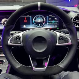Car Steering Wheel Cover Hand Sewing Anti-Slip Black Suede Leather Car Accessories For Mercedes-Benz W176 A180 A200 B180 B200