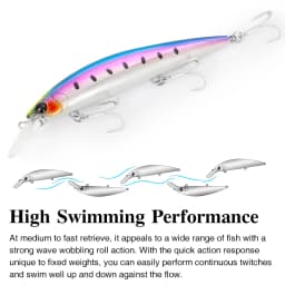 TSURINOYA 110S 110mm 37g Heavy Sinking Minnow Hard Artificial Plastic Sea Fishing Lure WIZARD Max 80m Ultra Long Casting Bait