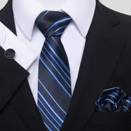 Jacquard Nice Brand Tie Pocket Squares Cufflink Set Necktie For Men Gold Striped Shirt Accessories Fit Wedding Luxury Party