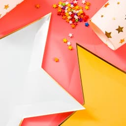 Colorful Star Disposable Tableware Paper Plates Cups Banner Napkins Straw Kids Birthday Baby Shower Wedding Decoration Supplies