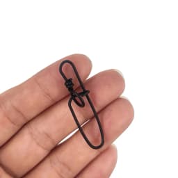 20pcs Black Fishing Snap Swivels Double Insurance Inside Lock Snap Stainless Steel Fishing Swivel Hook Lure Fishing Connector