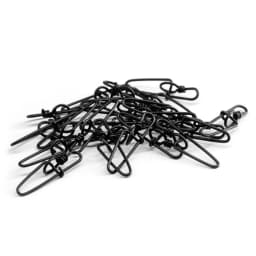 20pcs Black Fishing Snap Swivels Double Insurance Inside Lock Snap Stainless Steel Fishing Swivel Hook Lure Fishing Connector