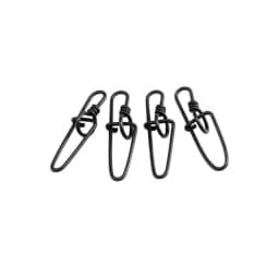 20pcs Black Fishing Snap Swivels Double Insurance Inside Lock Snap Stainless Steel Fishing Swivel Hook Lure Fishing Connector