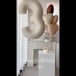 10/5/1Pc Brown Beige Cream 18inch Heart Balloons Cream Number Balloons 1 2 3 4 5 6 Birthday Number Foil Balloon Helium Air Globo