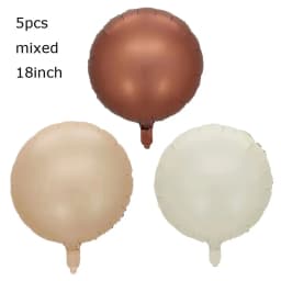 10/5/1Pc Brown Beige Cream 18inch Heart Balloons Cream Number Balloons 1 2 3 4 5 6 Birthday Number Foil Balloon Helium Air Globo