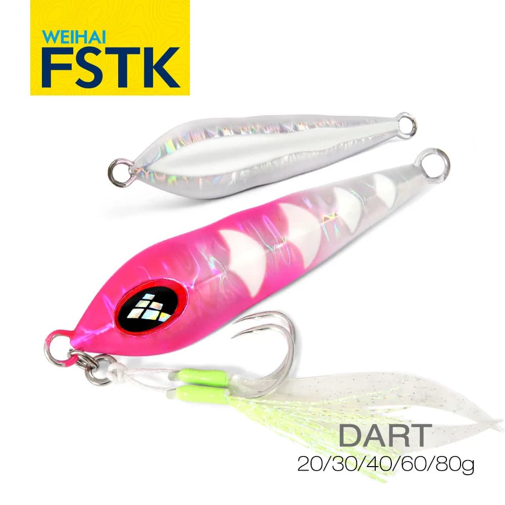 FSTK Patent Sea Fishing Slow Pitch Jig 30g40g60g80g Grouper Killer Metal Jigging Dart Jig Spoon Artificial Bait Jig Fishing Lure