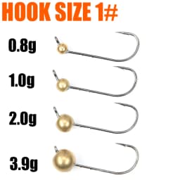 B&U 10pcs Mini Micro Jig Head Hook Rockfish Exposed Head Hook Barbed Hook Trout Soft Worm Lure Jig Fishing Hook Fishing Tackle