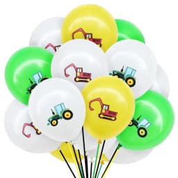 10/30Pcs Construction Tractor Theme Excavator Latex Balloons Truck Vehicle Baby Shower Kids Boys Birthday Party Supplies