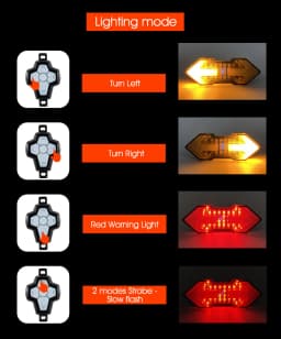Wireless Remote Turn Signal Bicycle Light MTB Direction Indicator Smart LED Bike Taillight USB Rechargeable Cycling Rear Lamp
