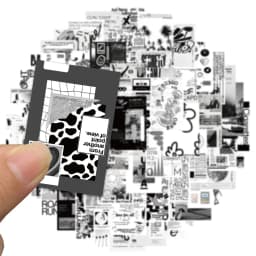 10/30/60pcs Cool Black White Art Graffiti Stickers Ins Style Poster Decals DIY Phone Skateboard Fridge Notebook Car Decoration