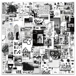 10/30/60pcs Cool Black White Art Graffiti Stickers Ins Style Poster Decals DIY Phone Skateboard Fridge Notebook Car Decoration