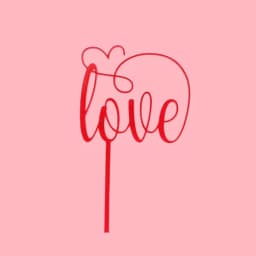 New love Heart Birthday Cake Topper Red Gold Acrylic Wedding Cake Toppers Gift Decoration Valentine's Day party Baking Supplies