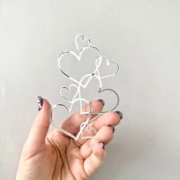 New love Heart Birthday Cake Topper Red Gold Acrylic Wedding Cake Toppers Gift Decoration Valentine's Day party Baking Supplies